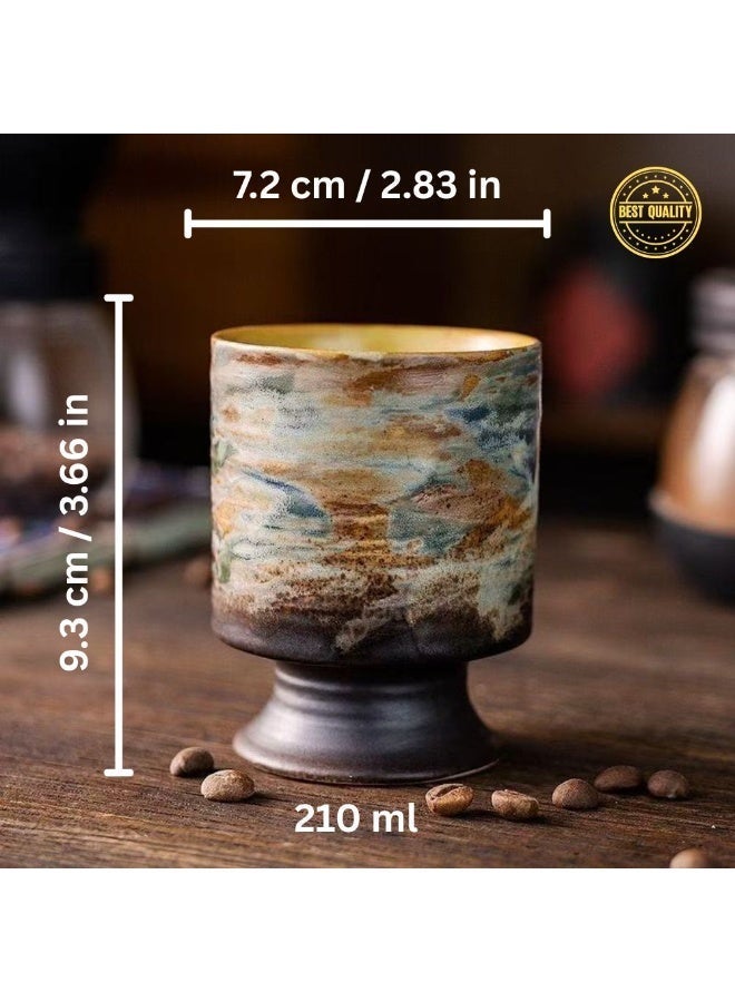 Clink Vintage Style Coffee Cup Creative Japanese Style High-foot Tea Cup Office Home Mug - Image 2